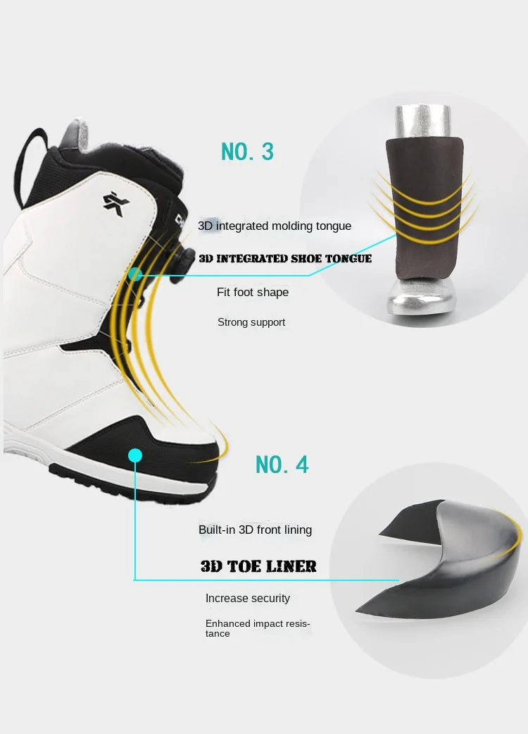 Adult Snowboarding Shoes Snow Boots Man Wire Buckle Models Fast Wear Ski Shoes Men Women Ski Equipment Warm Anti Ski Boots