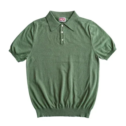SauceZhan Knit Polo Shirt – Men's Cotton Summer Tee