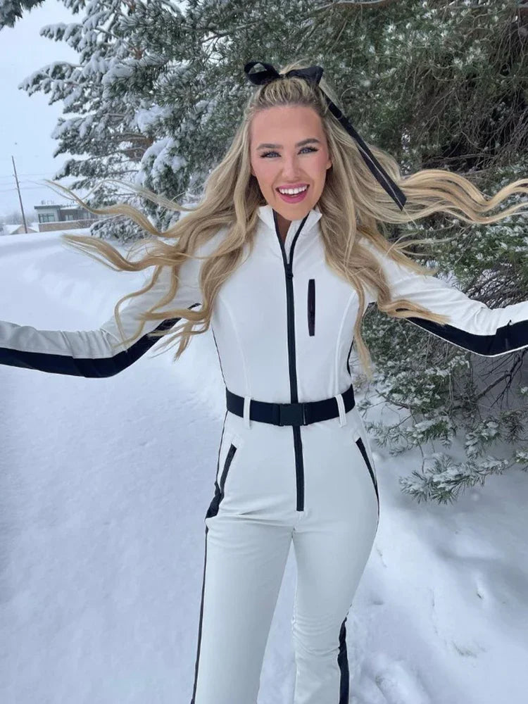Waterproof Patchwork Ski Jumpsuit - Windproof Winter Overall