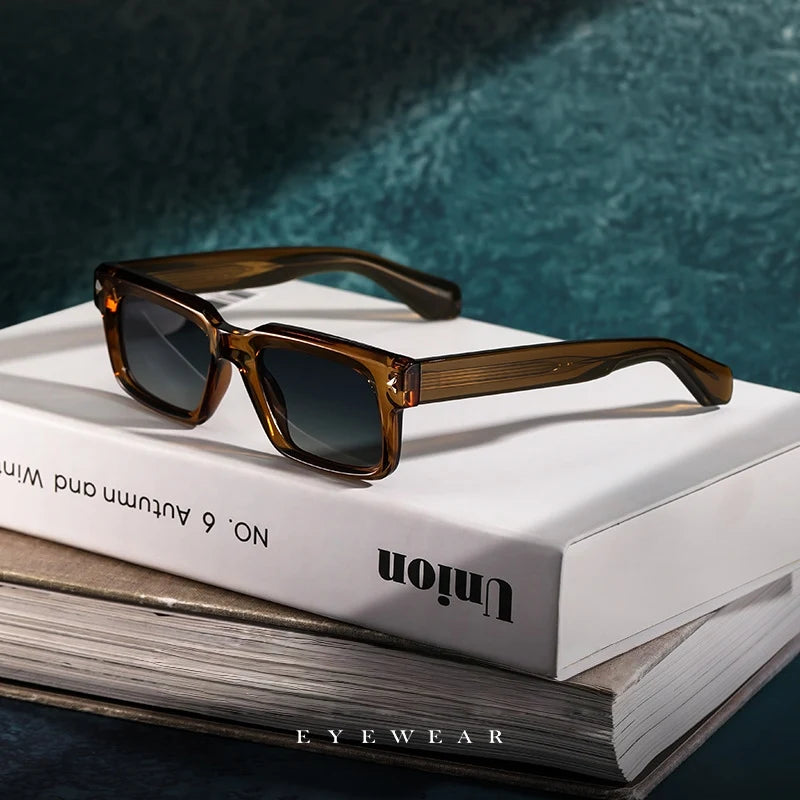 YIMARUILI Retro Square Men's Polarized Sunglasses Fashion Trend UV Protection High Quality TR90 Acetate Women's Driving Glasses