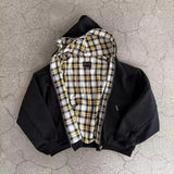 Reversible Oversized Plaid-Lined Hoodie