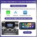 Linux CarPlay Screen for Mercedes-Benz W205 GLC V-Class | Wireless Android Auto