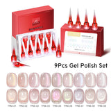 AS 9 Colors Magnetic Cat Eye Gel Nail Polish Set Jelly Pink UV LED Soak Off Gel Varnish Crystal Red Cat Gel Lacquer With Display