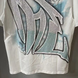 MIXED EMOTION Oversized Cotton Rhinestone T-Shirt
