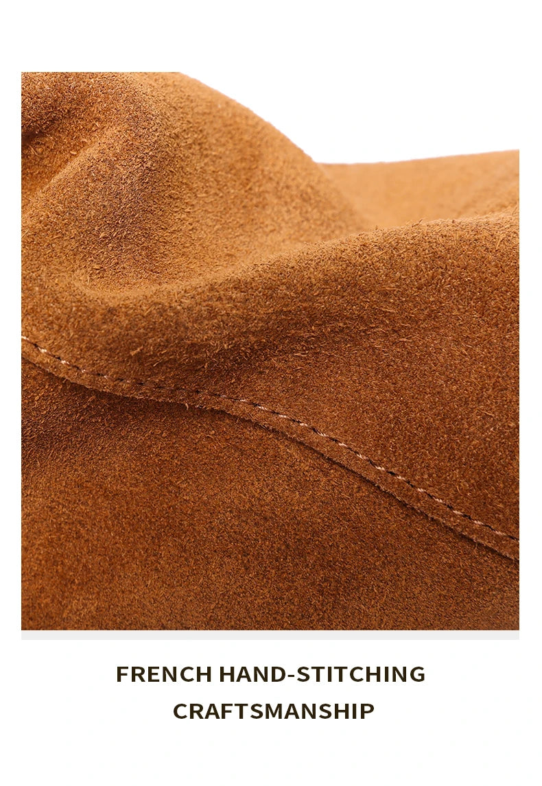 New Winter Women's Natural Suede Leather Bags Female Soft Cowhide Durable Crossbody Shoulder Bag Ladies Fashion Commute Handbags