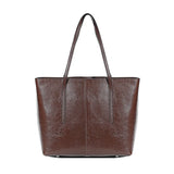 New Coffee Women Handbag 100% Genuine Leather Ladies Shoulder Purse Ladies Black Tote Bag Large Capacity Shopper Bags Brown