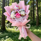 Genuine Sanrio Characters Plush Toys With Artificial Flowers Creative Handmade Bouquets Christmas Birthday New Year Gift