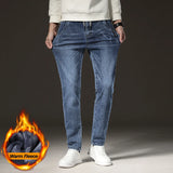 Men's Fleece-Lined Slim Straight Jeans