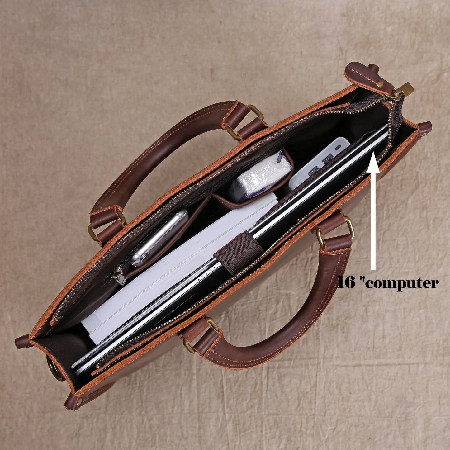 Original Ultra-Simple High Quality Men's Leather Document Baotou Layer Cowhide Computer Bag Business Trip Office Handbag