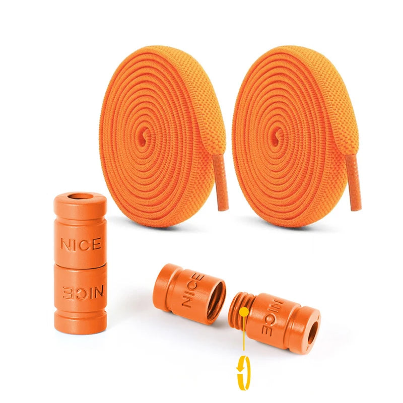 8mm Elastic No-Tie Shoelaces with Button Lock