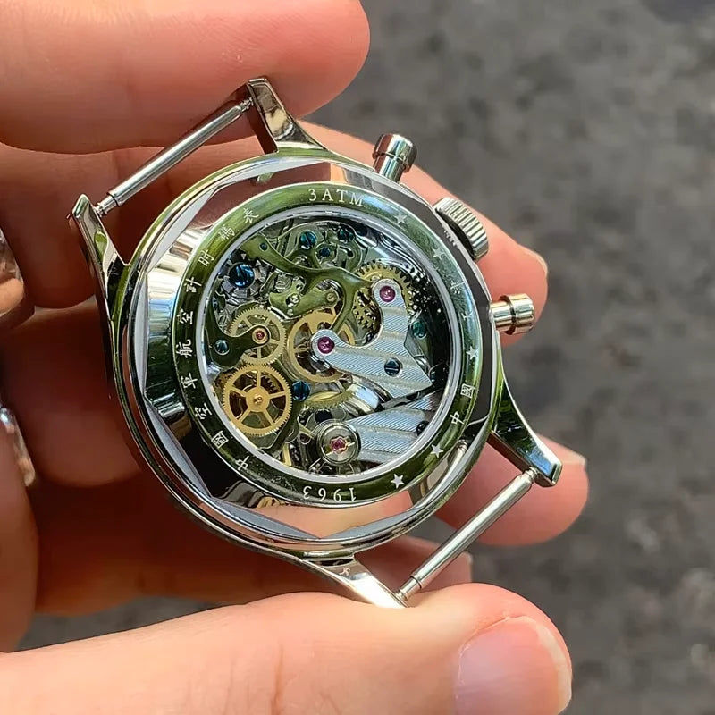 Seagull 1963 International Edition Watch for Men Chronograph Manual Winding Mechanical Watches Original ST1901 38mm Pilot Clock