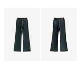 TOYOUTH Women Stretch Jeans 2025 Winter New Slightly Flared Mid-low Waist Slim Fitting Slimming Warm Fleece-lined Long Pants