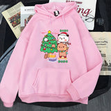 Bubu Dudu Cute Cartoon Printed Fleece Hoodie - Unisex Hip Hop Loose Streetwear