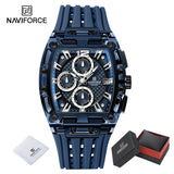 Men's Sport Chronograph – Waterproof Silicone Strap Tonneau Watch