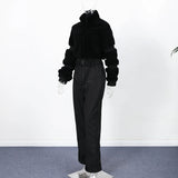 Windproof Faux Fur Ski Jumpsuit