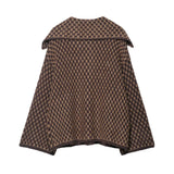 Autumn Brown Knit Cardigan - Elegant USA-Made Loose Sweater Coat