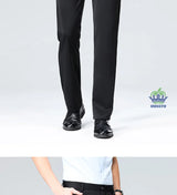 Men's Stretch Suit Pants — Slim Straight Business Formal Trousers