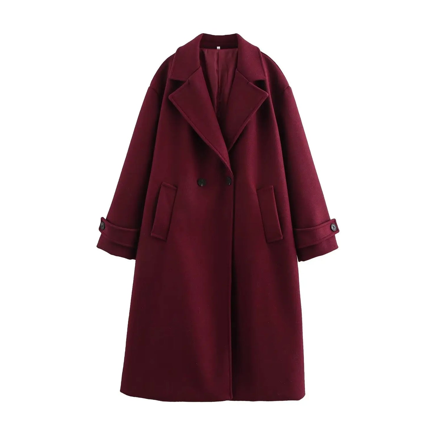 Tri-Color Luxury Loose Collar Coat