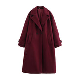 Tri-Color Luxury Loose Collar Coat