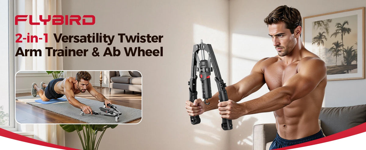 FED Fitness 3-in-1 Arm Trainer & Ab Roller | 15-Level Hydraulic