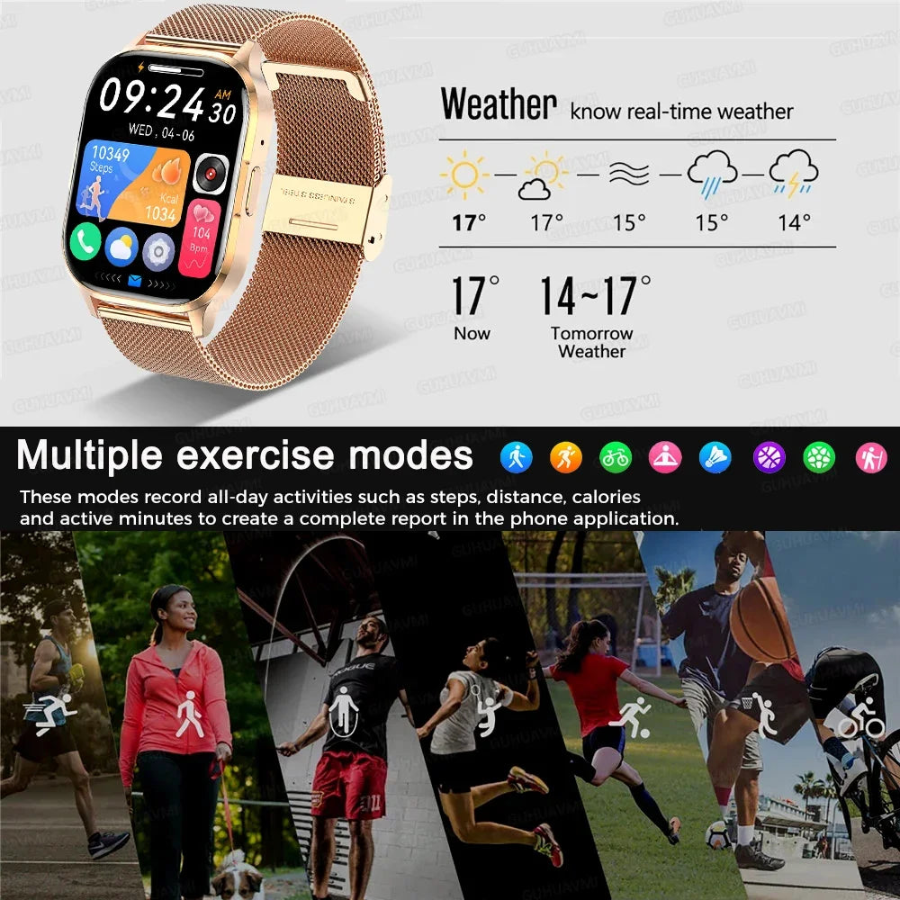 GUHUAVMI AMOLED Smartwatch – Bluetooth Call & Health Tracker