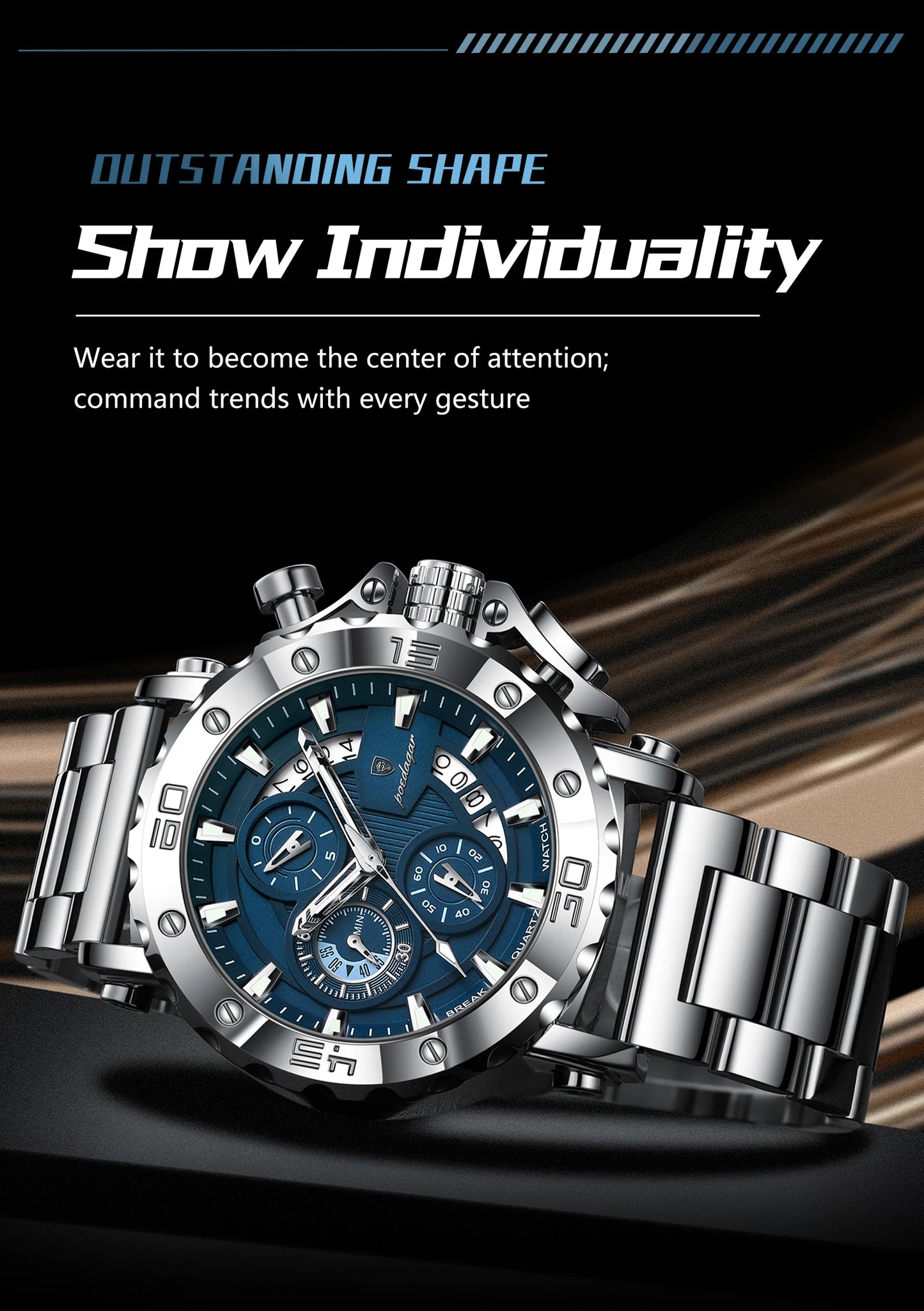 POEDAGAR 892 Luxury Men's Chronograph Watch
