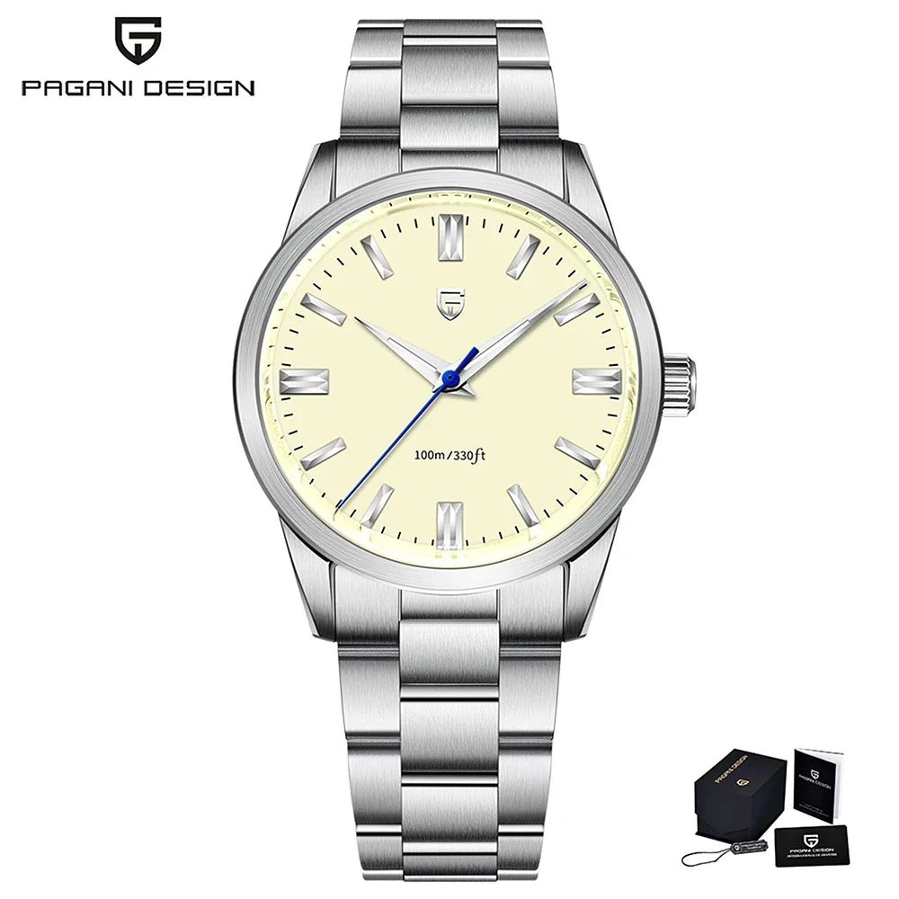 PAGANI DESIGN 2026 New Men's Quartz Watches VH31 38mm Stainless Steel AR Coating Sapphire Business Sports Watches Watch for Men