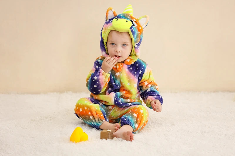 Plush Hooded Baby Winter Romper