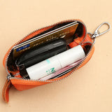 EDC Keychain for Women Genuine Leather Key Box for Car Keys Holder Case Mini  Pocket Card Wallet Coin Pouch Women's Purses