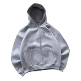 Y2K Embroidered Fleece Zip-Up Hoodie