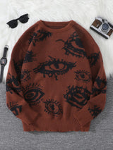 Men's Abstract Eye Jacquard Knit Sweater