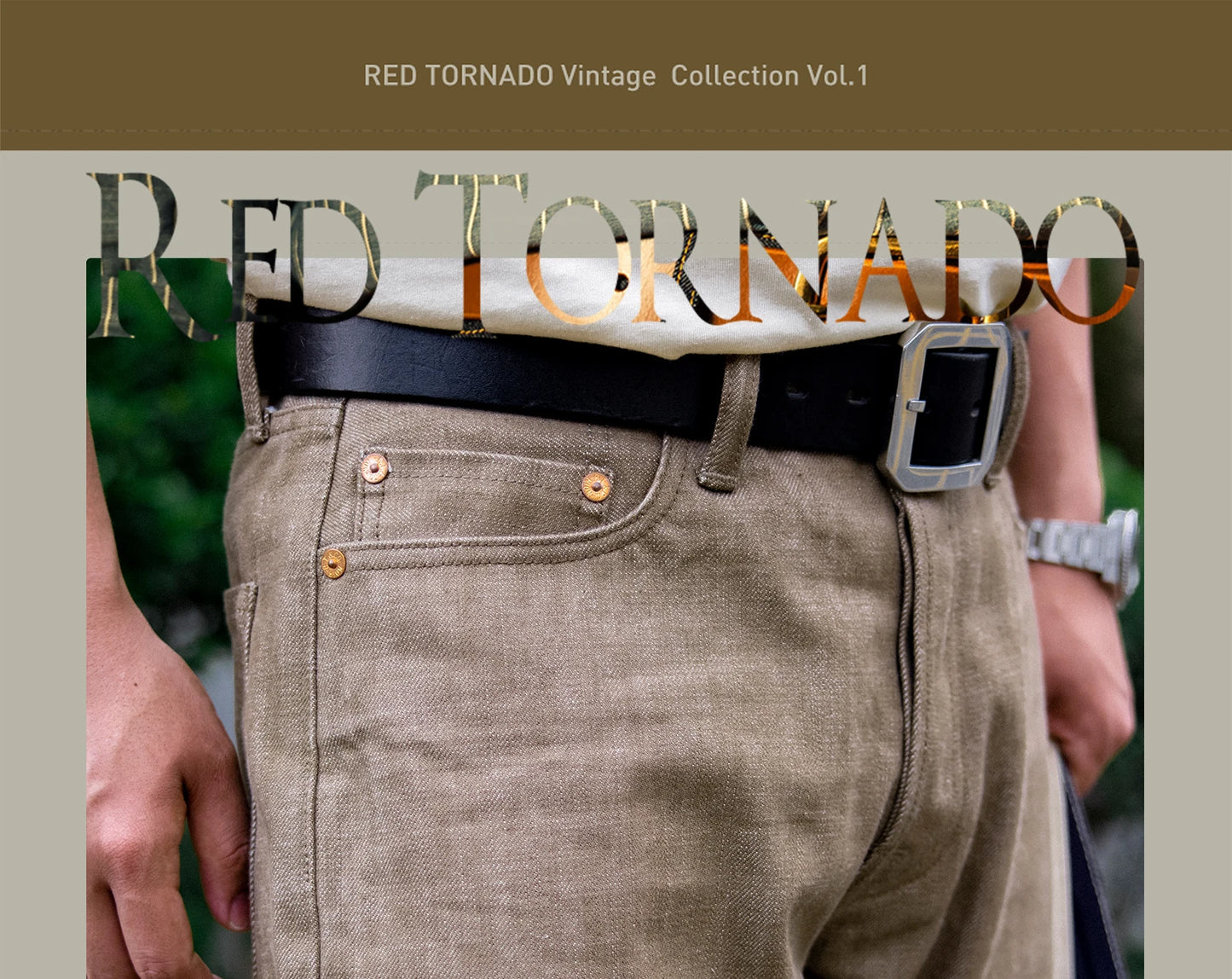 Red Tornado American Jeans Men's Retro 18oz Loose Straight Brown Selvedge Denim Jeans 634 Version