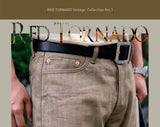 Red Tornado American Jeans Men's Retro 18oz Loose Straight Brown Selvedge Denim Jeans 634 Version