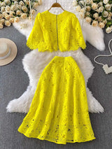 Elegant Crochet Embroidery 2-Piece Set