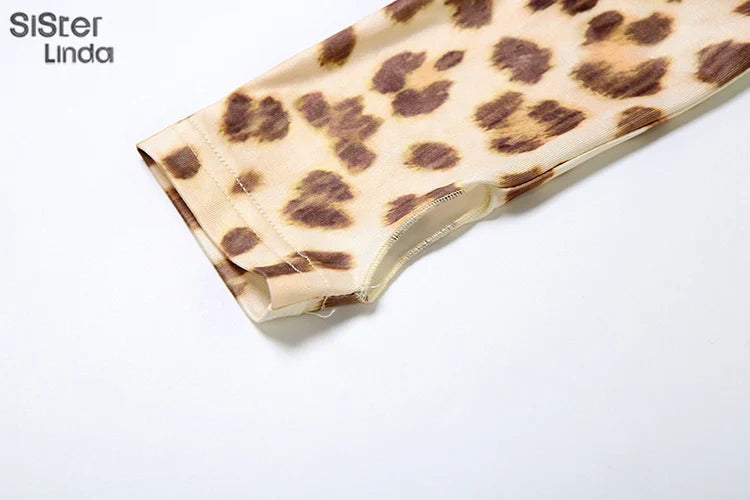 Sisterlinda Summer Release Junior Ankle-Length High Street Milk Fiber Pant Suit K24S50103 Girl Leopard Color Flare Pant Suit