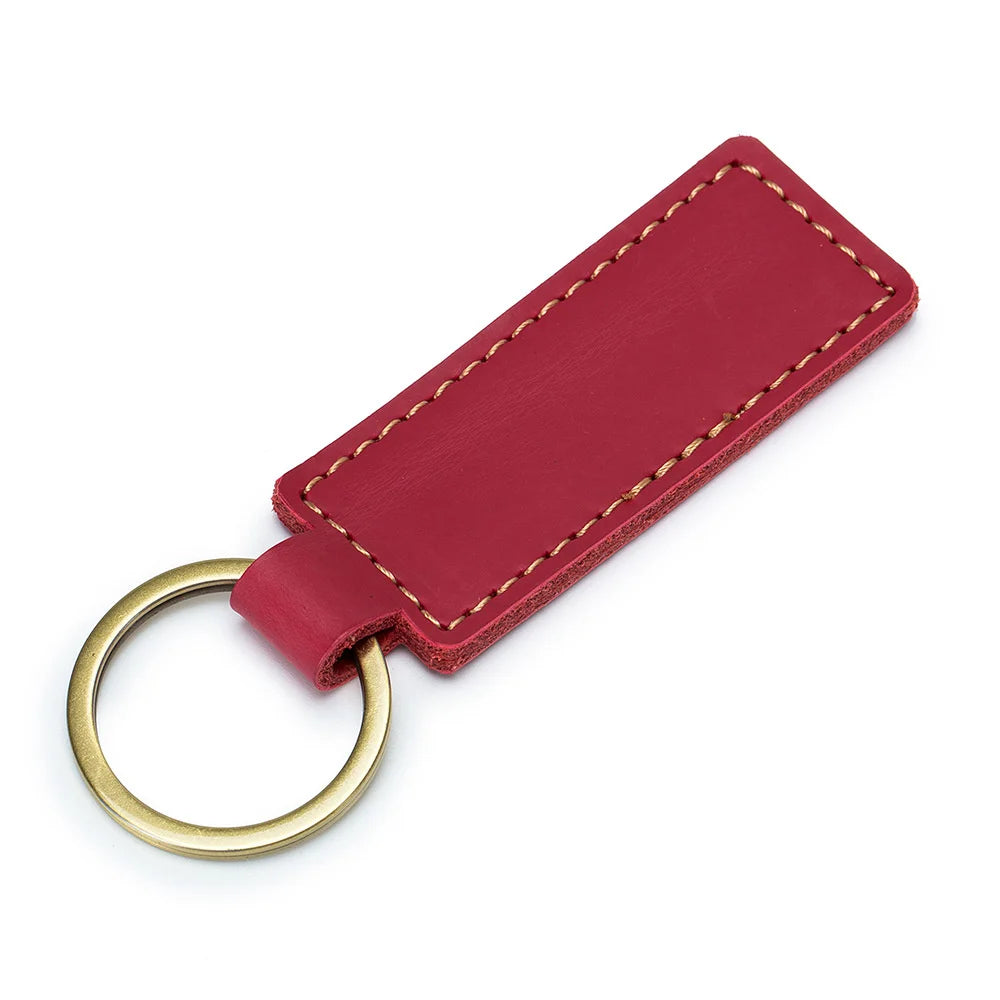 Free Customized Fashion Women Genuine Leather Keychain Vintage Creative Pendant Handmade Small Gift DIY Present Car Key Chain
