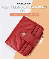 Baellerry New Short Simple Women Wallet High Quality Card Holder Buckle Zipper Coin Pocket Female Purses Small Women's Card Bag