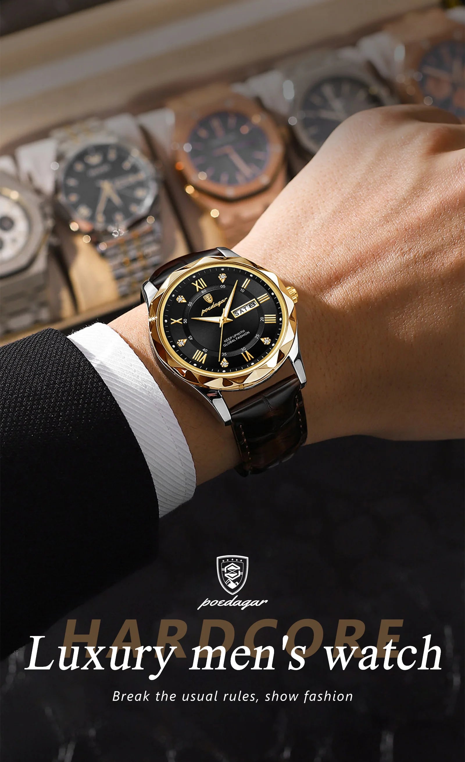 POEDAGAR 615 Men's Luxury Quartz Watch