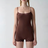 Elegant Lace Patchwork Cami Playsuit
