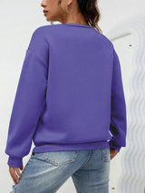 Heart Pattern Fleece Crewneck