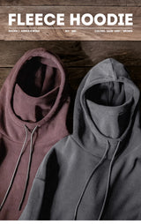 Maden Men's Polar Fleece Hoodie with Built-In Face Mask