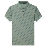 Men's Contrast Print Polo Shirt | Breathable Summer Knit