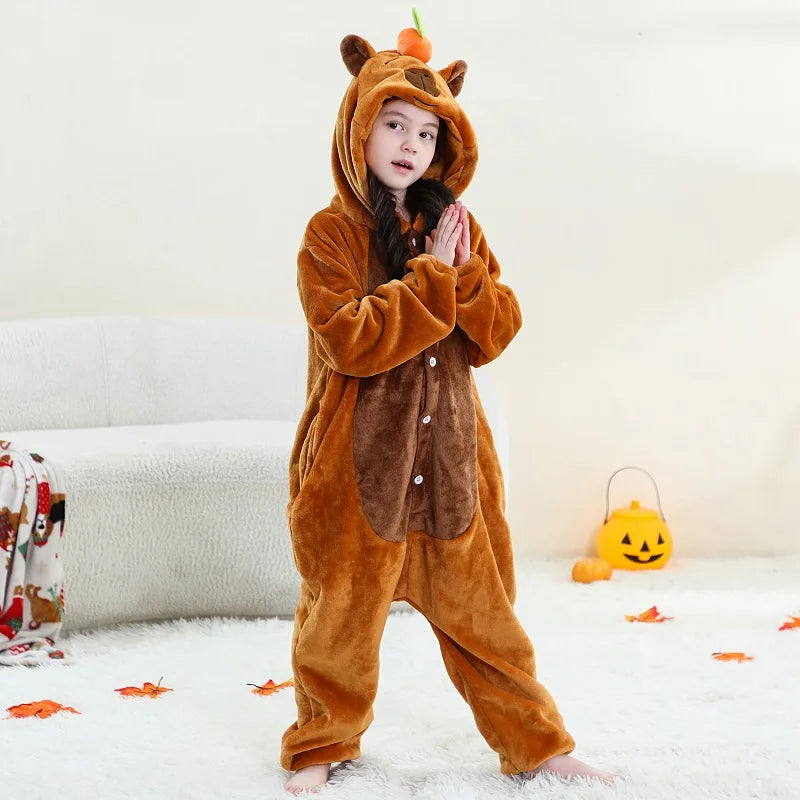 Kids' Capybara Flannel Onesie
