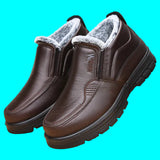 Men’s Waterproof Leather Snow Boots – Anti-Slip Winter Warmth
