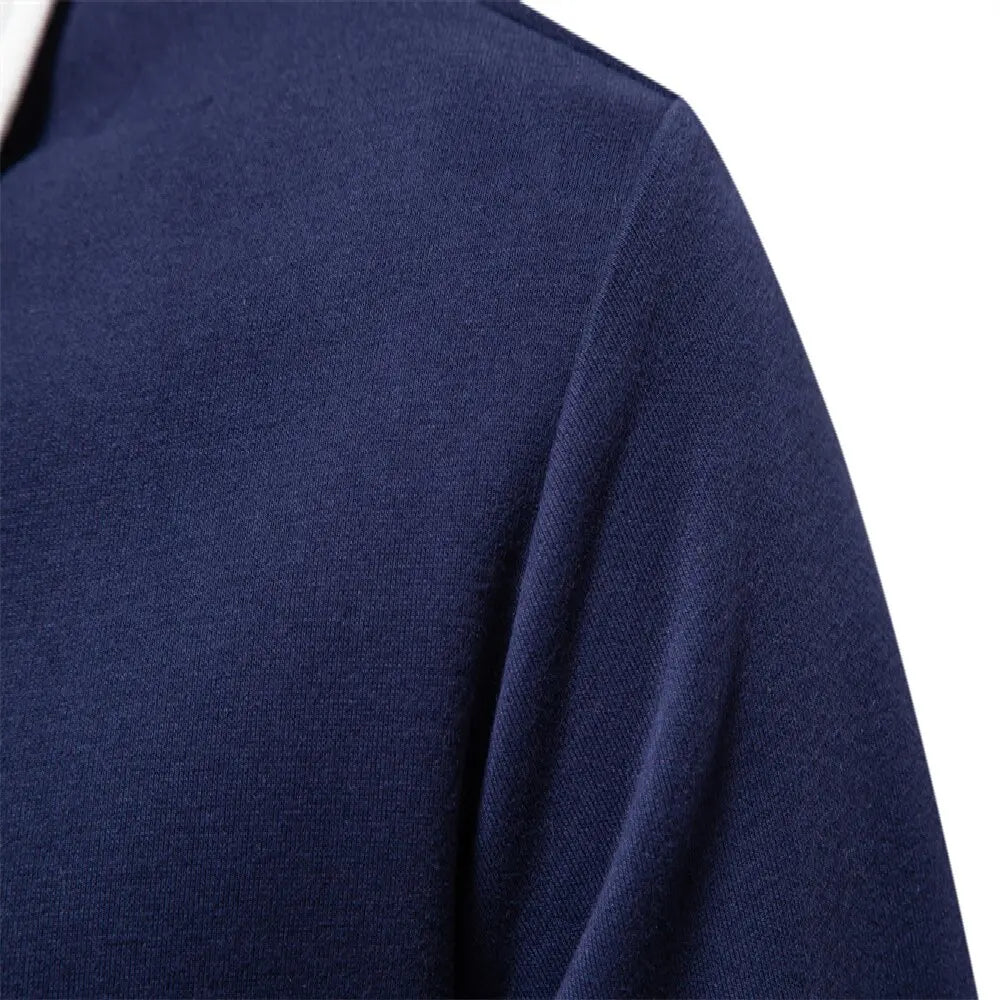 Men's Relaxed Polo Collar Sweater – Autumn Long Sleeve