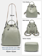 Zency Women's Soft Genuine Leather Travel Backpack Large Capacity Convertible Rucksack Knapsack Multi-compartment Shoulder Bag