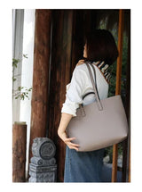 JAZZQ Reversible Genuine Leather Tote | First-Layer Cowhide