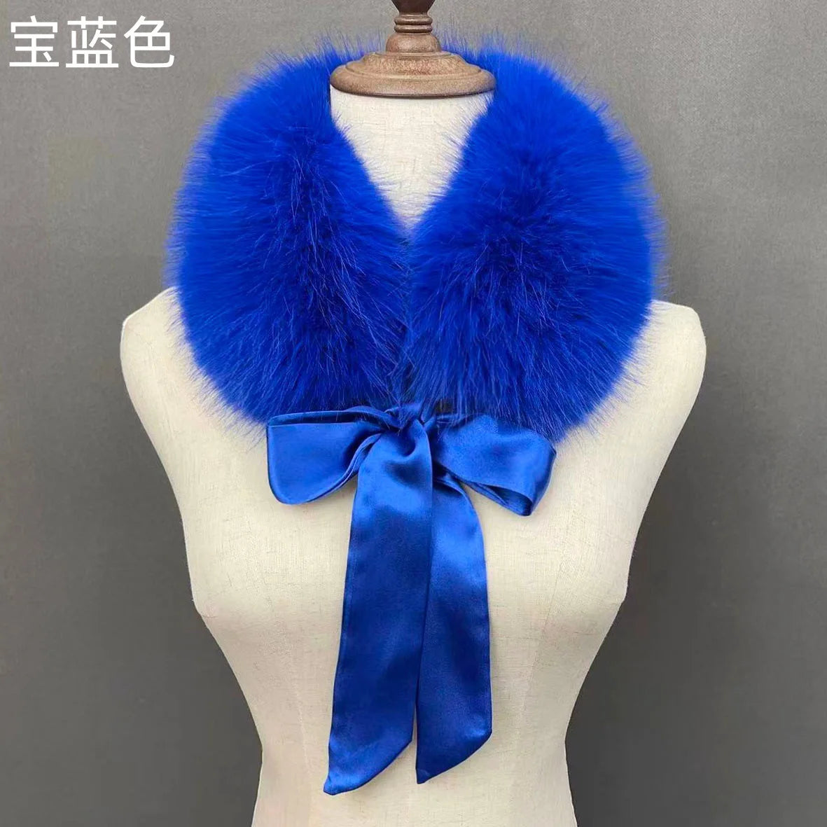 Fluffy Faux Fur Headband Neckerchief 2 in 1 Winter Thermal Plush Ear Warmer Collar Scarf  Satin Ribbon Bow Women Hair Band