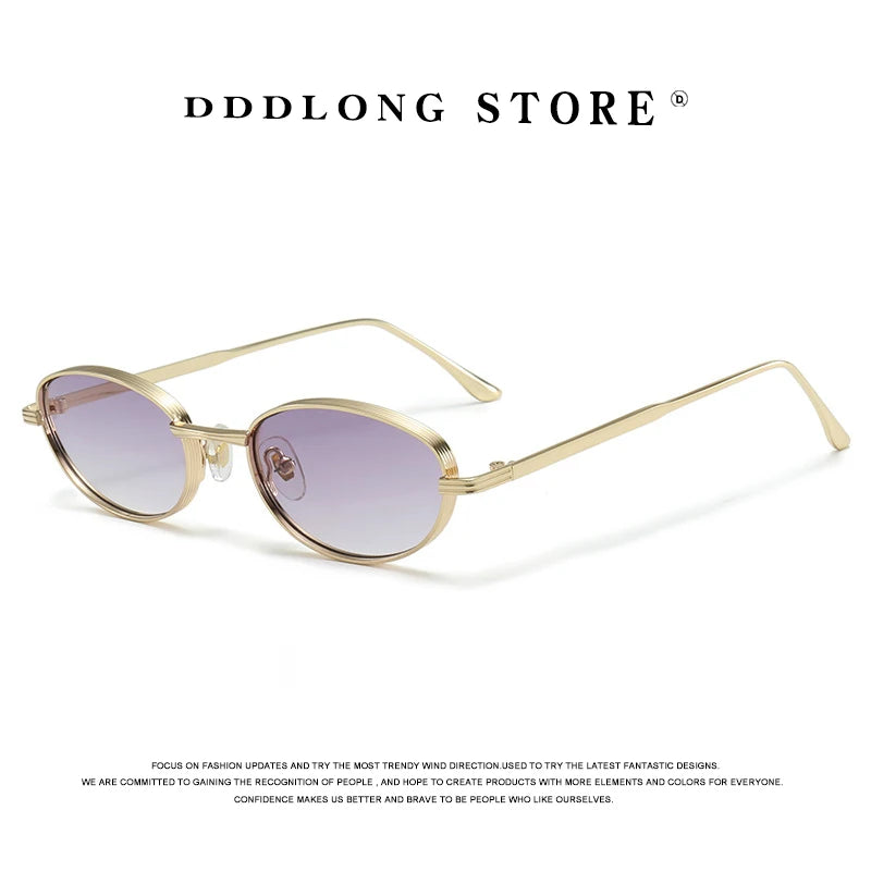 DDDLONG Fashion Small Round Retro Sunglasses Women Classical Vintage Punk Sun Glasses For Men Eyewear Outdoor Shades D609