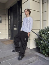 Y2K Wide Leg Joggers – Zipper Embroidery Streetwear Pants